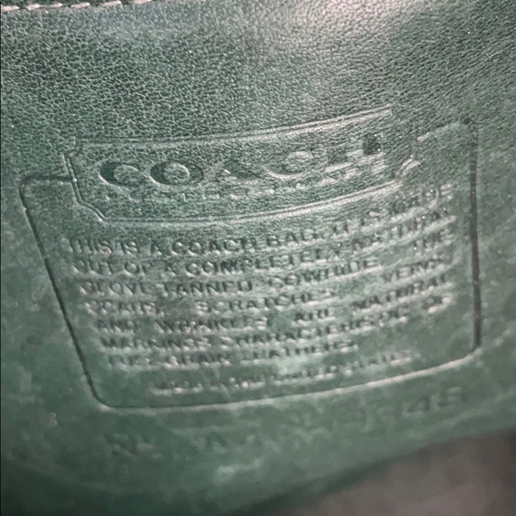 **RARE** VINTAGE Coach 💚 Green Leather Shoulder Bag - Picture 5 of 11